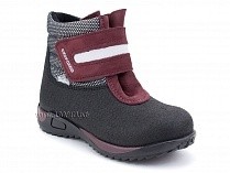 11-531-1 Скороход (Skorohod), ботинки демисезонные утепленные, байка, гидрофобная кожа, серый, черный 