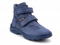211-22 Тотто (Totto), ботинки демисезонные утепленные, байка, кожа, синий. в Новокузнецке