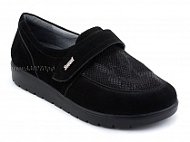 231115 Сурсил-Орто (Sursil-Ortho), туфли для взрослых, черные, кожа, стрейч ткань, полнота 6 в Новокузнецке