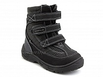 А43-038 Сурсил (Sursil-Ortho), ботинки детские ортопедические с высоким берцем, зимние, натуральный мех, кожа, текстиль, черный в Новокузнецке
