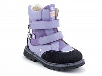 504 (26-30) Твики (Twiki) ботинки детские зимние ортопедические профилактические, кожа, нубук, натуральная шерсть, сиреневый 