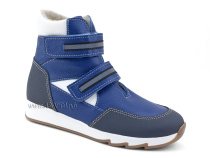 23012-080-01 (31-36)  Тапибу (Tapiboo), ботинки детские демисезонные утепленные ортопедические профилактические , байка, кожа, синий, белый 