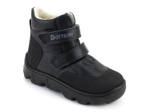 BL-271(05) Боттилини (Bottilini), ботинки  детские демисезонные  ортопедические профилактические, кожа, байка, черный в Новокузнецке