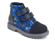 201-721 (26-30) Бос (Bos), ботинки детские утепленные профилактические, байка,  кожа,  синий, милитари в Новокузнецке