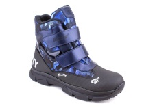 2542-25МК (37-40) Миниколор (Minicolor), ботинки зимние подростковые ортопедические профилактические, мембрана, кожа, натуральный мех, синий, черный в Новокузнецке