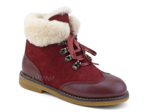 А44-071-3 Сурсил (Sursil-Ortho), ботинки детские ортопедические профилактичские, зимние, натуральный мех, замша, кожа, бордовый в Новокузнецке