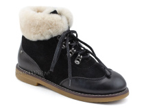 А44-071-2 Сурсил (Sursil-Ortho), ботинки детские ортопедические профилактичские, зимние, натуральный мех, замша, кожа, черный в Новокузнецке