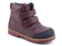 505 Б(23-25) Минишуз (Minishoes), ботинки ортопедические профилактические, демисезонные утепленные, кожа, байка, бордовый 