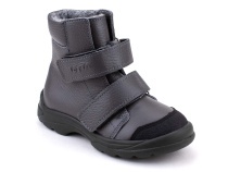 338-721 Тотто (Totto), ботинки детские утепленные ортопедические профилактические, кожа, серый. в Новокузнецке