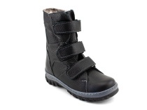207ч (26-30) Аквелла (Akwella), ботинки зимние ортопедические с высоким берцем, натуральная шерсть, кожа, черный в Новокузнецке